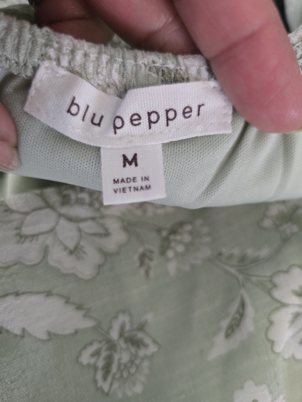 Sage Green Floral Square-Neck Puff Sleeve Dress - Picture 6 of 7